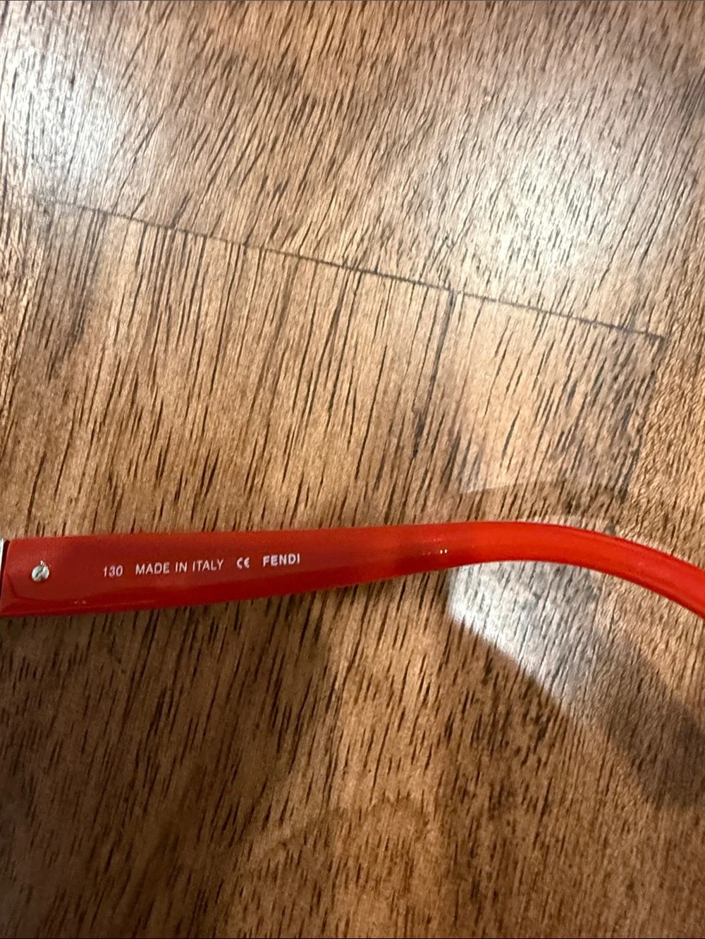 Fendi Red Rectangular Glasses with Black Case